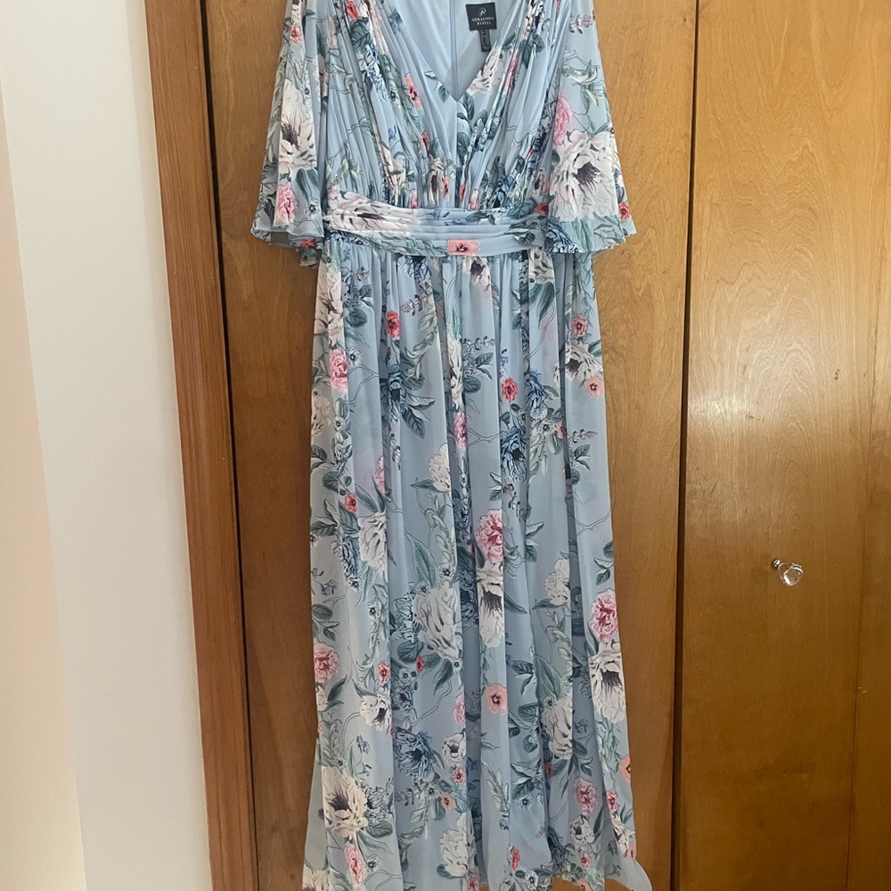 Adrianna Papell Blue Floral Maxi Dress